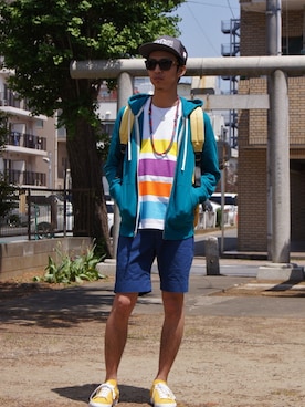「REIGNING CHAMP（レイニングチャンプ）のアイテム（パーカー）」を使った、DOGDAYSさん（メンズ・172cm）の春コーディネート