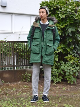 「WHITE MOUNTAINEERING（ホワイトマウンテニアリング）のアイテム（ダウンジャケット/コート）」を使った、DOGDAYSさん（メンズ・172cm）の秋コーディネート