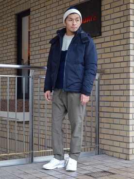 「WHITE MOUNTAINEERING（ホワイトマウンテニアリング）のアイテム（ダウンジャケット/コート）」を使った、DOGDAYSさん（メンズ・170cm）の秋コーディネート