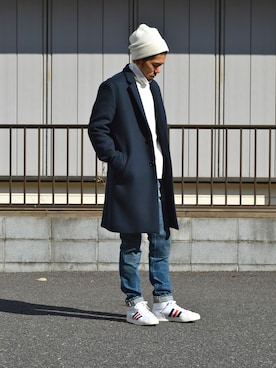 「N.HOOLYWOOD」｜「アイテム（チェスターコート）」を使った、DOGDAYSさん（メンズ・170cm）の秋コーディネート