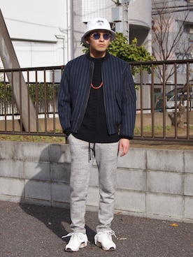 「N.HOOLYWOOD」｜「アイテム（ブルゾン）」を使った、DOGDAYSさん（メンズ・166cm）の冬コーディネート