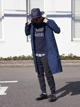 「N.HOOLYWOOD」｜「アイテム（ステンカラーコート）」を使った、DOGDAYSさん（メンズ・172cm）の冬コーディネート