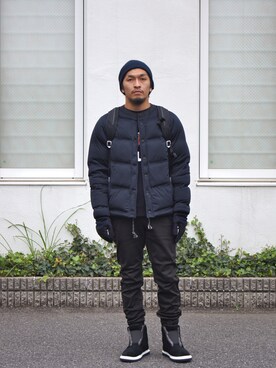 「WHITE MOUNTAINEERING（ホワイトマウンテニアリング）のアイテム（ダウンジャケット/コート）」を使った、DOGDAYSさん（メンズ・172cm）の秋コーディネート