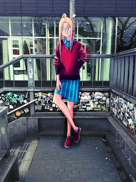 「ポニーテール」｜「アイテム（シャツワンピース）」を使った、ベティーナ=ウォルトンさん（レディース・166cm）の春コーディネート