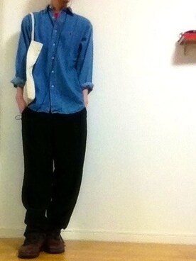 「トート」｜「アイテム（その他）」を使った、encore.さん（メンズ・179cm）の春コーディネート
