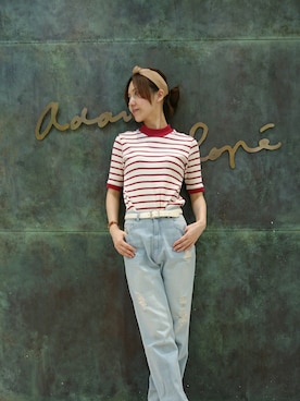 「ハイウエストデニム」｜Emilyさん（レディース・162cm）の夏コーディネート