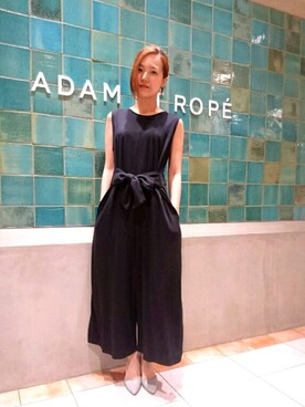 「アイテム（つなぎ/オールインワン、ブラック系）」を使った、Emilyさん（レディース・162cm）の夏コーディネート