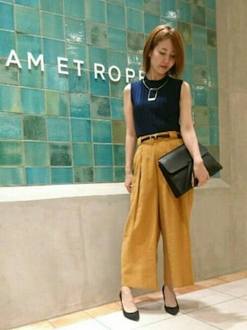 「アイテム（タンクトップ）」を使った、Emilyさん（レディース・162cm）の夏コーディネート