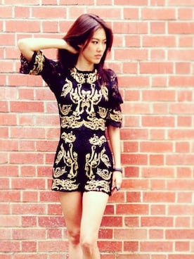 「DOLCE&GABBANA（ドルチェアンドガッバーナ）のアイテム（つなぎ/オールインワン）」を使った、Valerie Lim ♛さん（レディース・179cm）の秋コーディネート