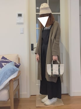 「coen（コーエン）のアイテム（つなぎ/オールインワン）」を使った、tomo*さん（レディース・164cm）の秋コーディネート