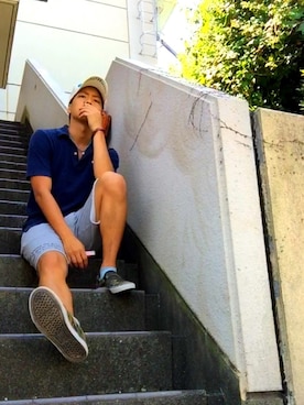 「MCD（エムシーディー）のアイテム（パンツ）」を使った、じゃっくばうあーさん（メンズ・173cm）の夏コーディネート