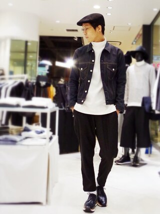 Lui's（ルイス）の「Lui's(ルイス) 裾ZIPタックウールパンツ