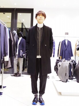「Lui's（ルイス）のアイテム（モカシン/デッキシューズ）」を使った、アライ@youtubeさん（メンズ・176cm）の秋コーディネート