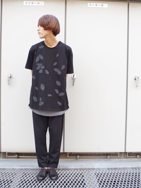 「lot holon（ロットホロン）のアイテム（スラックス）」を使った、アライ@youtubeさん（メンズ・176cm）の夏コーディネート