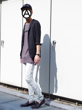 「Lui's（ルイス）のLui's(ルイス) スキニーデニムパンツ（デニムパンツ）」を使った、アライ@youtubeさん（メンズ・176cm）の夏コーディネート