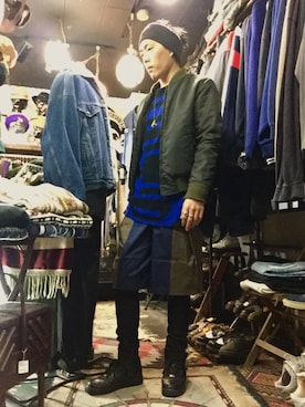 「DOLCE&GABBANA（ドルチェアンドガッバーナ）のアイテム（ブルゾン）」を使った、Akira Saitoさん（メンズ・178cm）の冬コーディネート