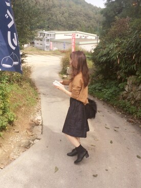 「COMME CA DU MODE（コムサデモード）のアイテム（スカート）」を使った、sa2さん（レディース・156cm）の秋コーディネート