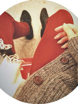 「アイテム（デニムパンツ、レッド系）」を使った、softshock326さん（レディース・162cm）の春コーディネート