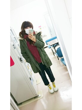「cepo（セポ）のアイテム（モッズコート）」を使った、manamekkoさん（レディース・157cm）の冬コーディネート