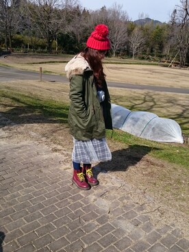 「cepo（セポ）のアイテム（モッズコート）」を使った、manamekkoさん（レディース・157cm）の冬コーディネート