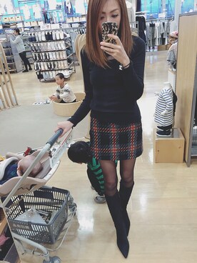 「EGOIST（エゴイスト）のアイテム（トップス、ブラック系）」を使った、mayumayuさん（レディース）の春コーディネート