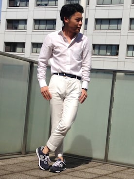「スウェードベルト」｜Inoue Yoshihiroさん（メンズ・162cm）の春コーディネート
