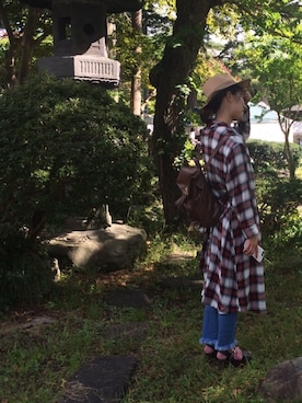 「リメイクデニム」｜「アイテム（その他アウター）」を使った、S子さん（レディース・162cm）の秋コーディネート