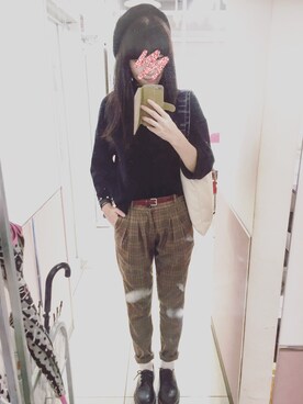 「Dr. Martens（ドクターマーチン）のDr.Martens (ドクターマーチン)/1461 3EYE GIBSON SHOES（その他シューズ）」を使った、i kan さん（レディース・165cm）の秋コーディネート