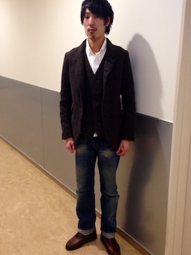 「RANCOURT（ランコート）のアイテム」を使った、satoshi.oさん（メンズ・180cm）の冬コーディネート
