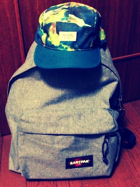 「SHAW PARK JETCAP（キャップ、ブルー系）」を使った、いづゅみさん（レディース・153cm）の春コーディネート