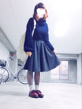 「タイツ×靴下」｜「アイテム（その他）」を使った、あいあい。さん（レディース・157cm）の秋コーディネート