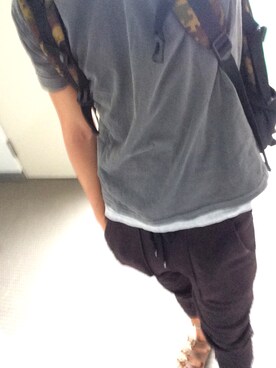 「FREDY&GLOSTER（フレディアンドグロスター）のアイテム（Tシャツ/カットソー）」を使った、KAIさん（メンズ・159cm）の夏コーディネート