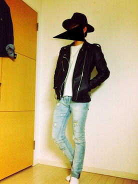 「GLOBAL WORK（グローバルワーク）のフェルトロングブリムハット/705078（ハット）」を使った、あきさん（メンズ・170cm）の春コーディネート