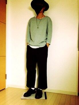 「GLOBAL WORK（グローバルワーク）のフェルトロングブリムハット/705078（ハット）」を使った、あきさん（メンズ・170cm）の春コーディネート