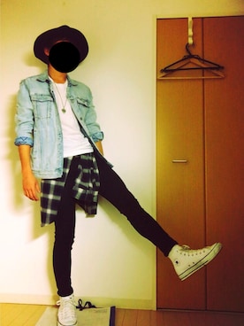 「GLOBAL WORK（グローバルワーク）のフェルトロングブリムハット/705078（ハット）」を使った、あきさん（メンズ・170cm）の春コーディネート