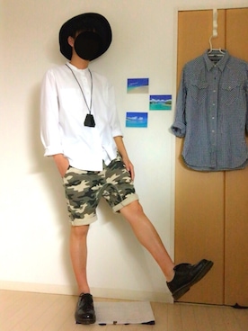 「GLOBAL WORK（グローバルワーク）のフェルトロングブリムハット/705078（ハット）」を使った、あきさん（メンズ・170cm）の春コーディネート