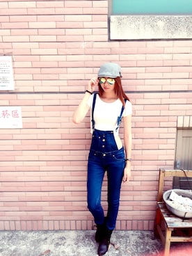 「靴」｜「アイテム（オールインワン・サロペット）」を使った、Hannaさん（レディース・170cm）の秋コーディネート