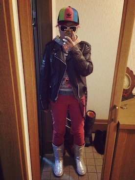 「アイテム（ブーツ、シルバー系）」を使った、keiさん（メンズ・160cm）の冬コーディネート