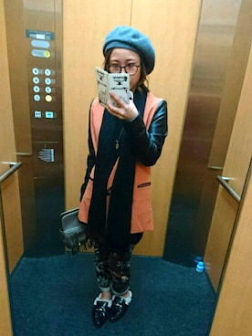 「三つ編み×帽子」｜Yuriko  Tsuneokaさん（レディース・155cm）の秋コーディネート