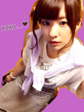 「＃カーディガン」｜「アイテム（Tシャツ/カットソー）」を使った、りなっぺさん（レディース・161cm）の夏コーディネート