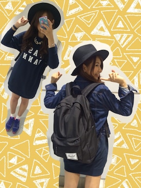 「The Herschel Supply Co. Brand（ハーシェルサプライ）のアイテム」を使った、りなっぺさん（レディース・161cm）の秋コーディネート
