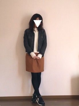 「コクーンスカート」｜「アイテム（ジャケット/アウター）」を使った、R  i  n a 。さん（レディース・163cm）の秋コーディネート