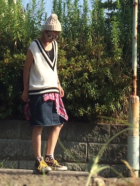 「Acoustic（アコースティック）のアイテム」を使った、Yuahさん（レディース・165cm）の夏コーディネート