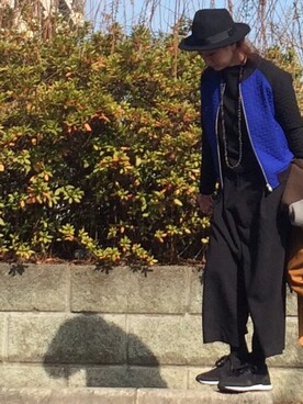 「Chez toi（シェトワ）のアイテム（帽子）」を使った、Yuahさん（レディース・165cm）の冬コーディネート