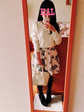 「HERE'S（HERE'S）のアイテム（バッグ）」を使った、halさん（レディース・152cm）の秋コーディネート