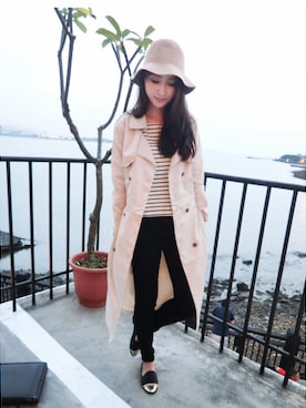 「TAIPEI」｜「アイテム（トレンチコート）」を使った、Magさん（レディース・168cm）の秋コーディネート