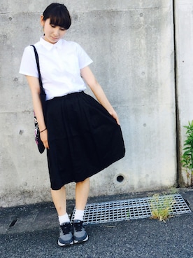 「MONKI（モンキ）のアイテム（トートバッグ）」を使った、かるんさん（レディース・163cm）の夏コーディネート
