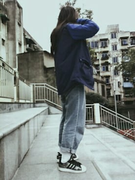 「PANCOATのアイテム」を使った、DOPEMANさん（レディース・162cm）の秋コーディネート