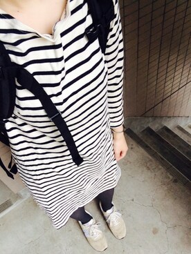 「NEWBALANCE」｜「アイテム（ワンピース/ドレス）」を使った、kimoriさん（レディース・165cm）の夏コーディネート