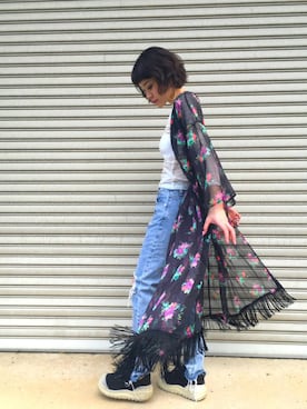 「UNIF（ユニフ）のアイテム（パンツ）」を使った、Yuminaga Reinaさん（レディース・160cm）の春コーディネート